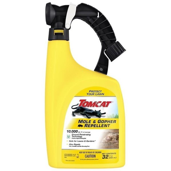 Tomcat 0 Mole and Gopher Repellent, ReadyToSpray, Repels Armadillos, Burrowing Pests, Gophers, Moles 348206